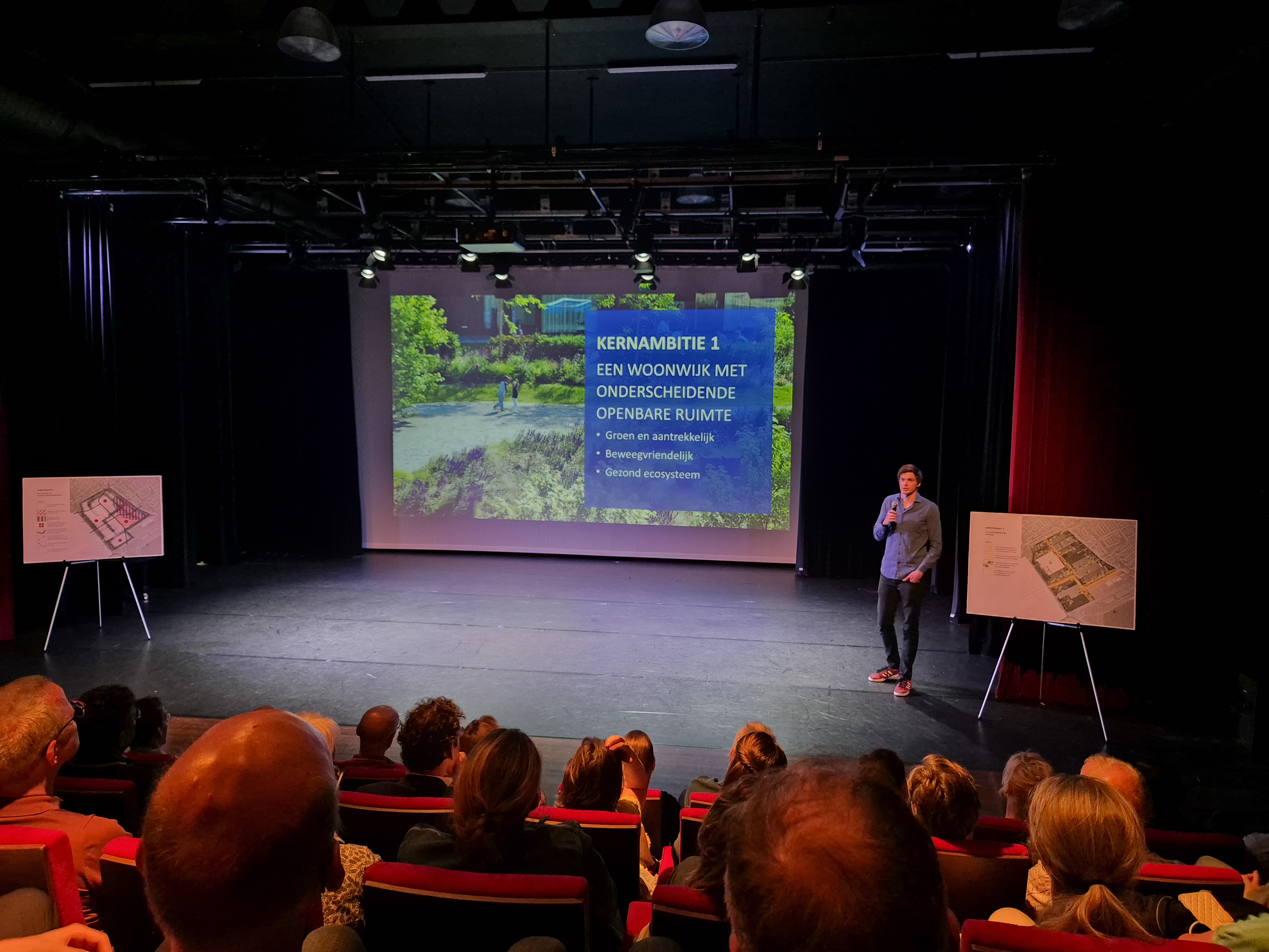 Presentatie tijdens een informatieavond, waarin één van de ambities wordt toegelicht